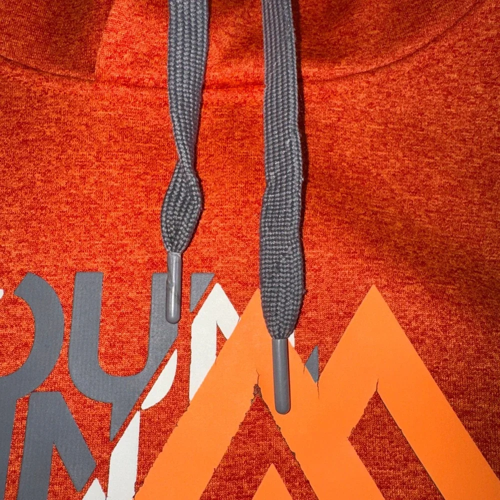 The North Face Mountain Athletics Hoodie Sweatshirt Orange Gray Size L